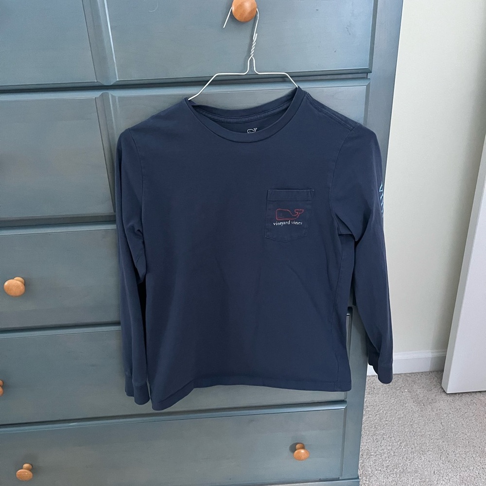Vineyard Vines Kids Classic Navy Long Sleeve Tee